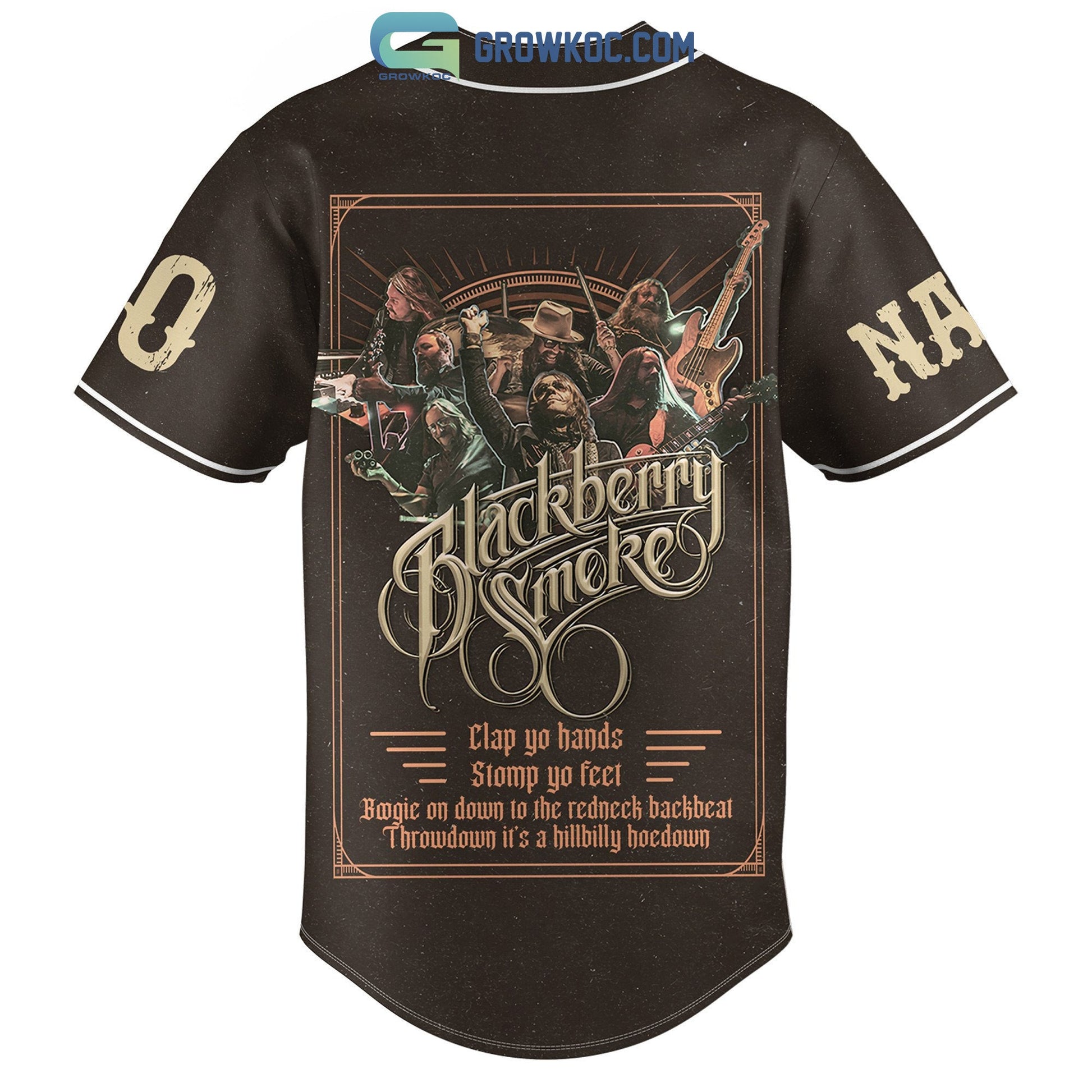 Blackberry Smoke Clap Yo Hands Stomp Yo Feet Personalized Baseball Jersey baseball jersey product view 2