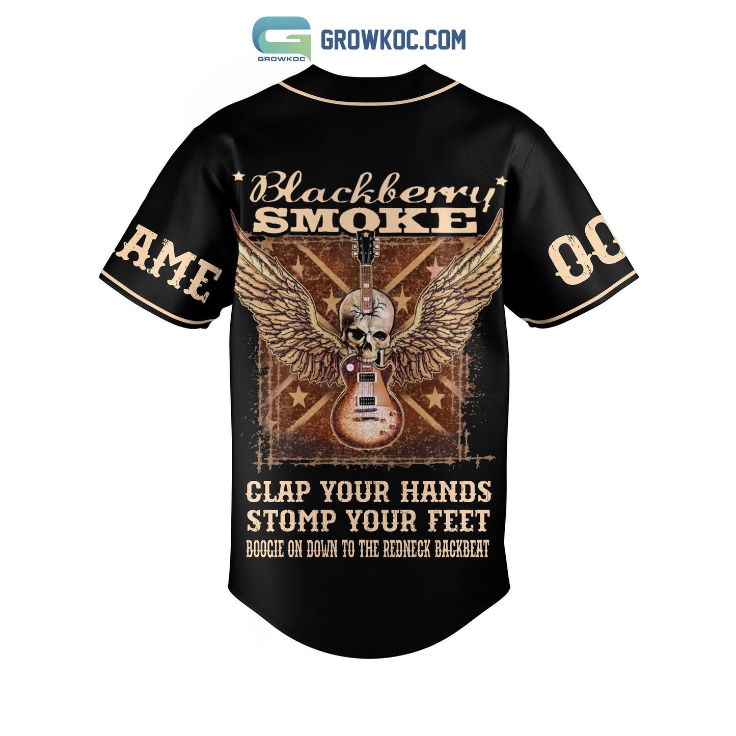 Blackberry Smoke Clap Your Hands Stomp Your Feet Personalized Baseball Jersey baseball jersey product view 3