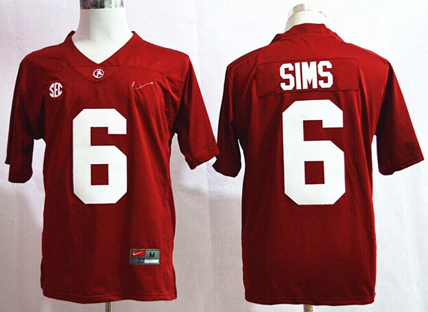 Blake Sims 6 Red Diamond Edition College Football Jersey football jersey product view 1