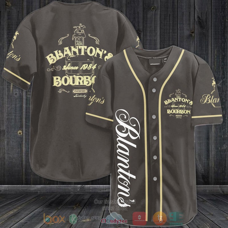 Blanton's Bourbon dark grey Baseball shirt baseball jersey product view 1