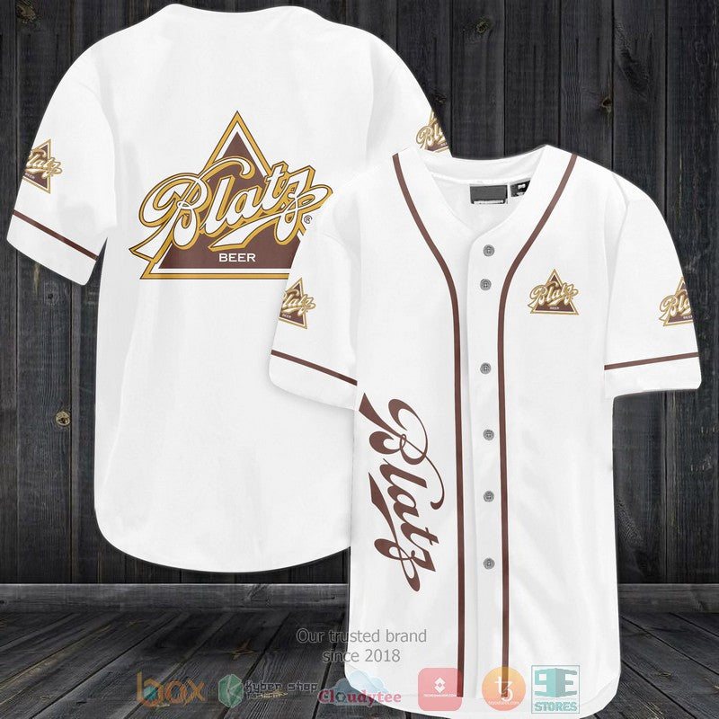 Blatz beer white brown Baseball shirt baseball jersey product view 1