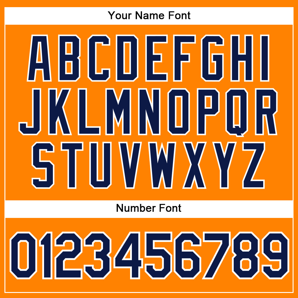 Custom Bay Orange Navy-White Authentic Baseball Jersey baseball jersey product view 5