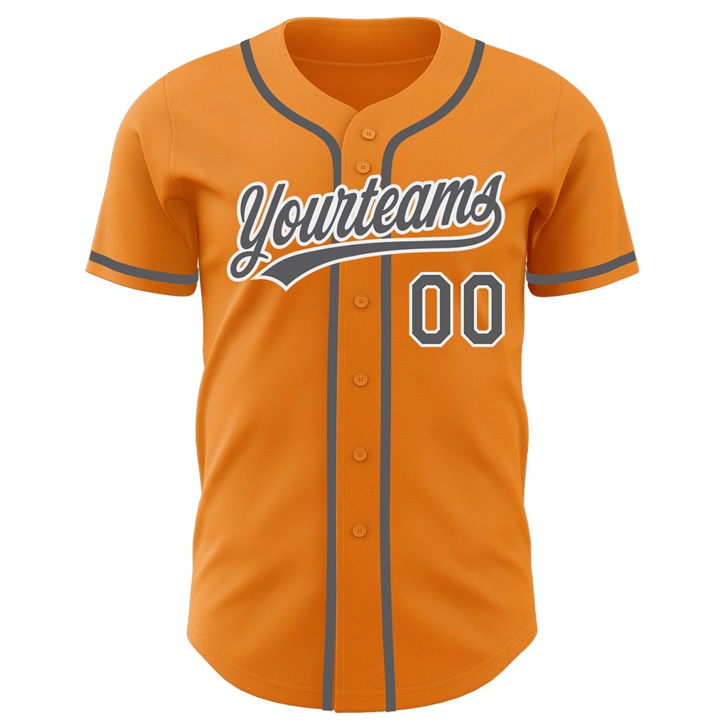 Custom Bay Orange Steel Gray-White Authentic Baseball Jersey baseball jersey product view 2