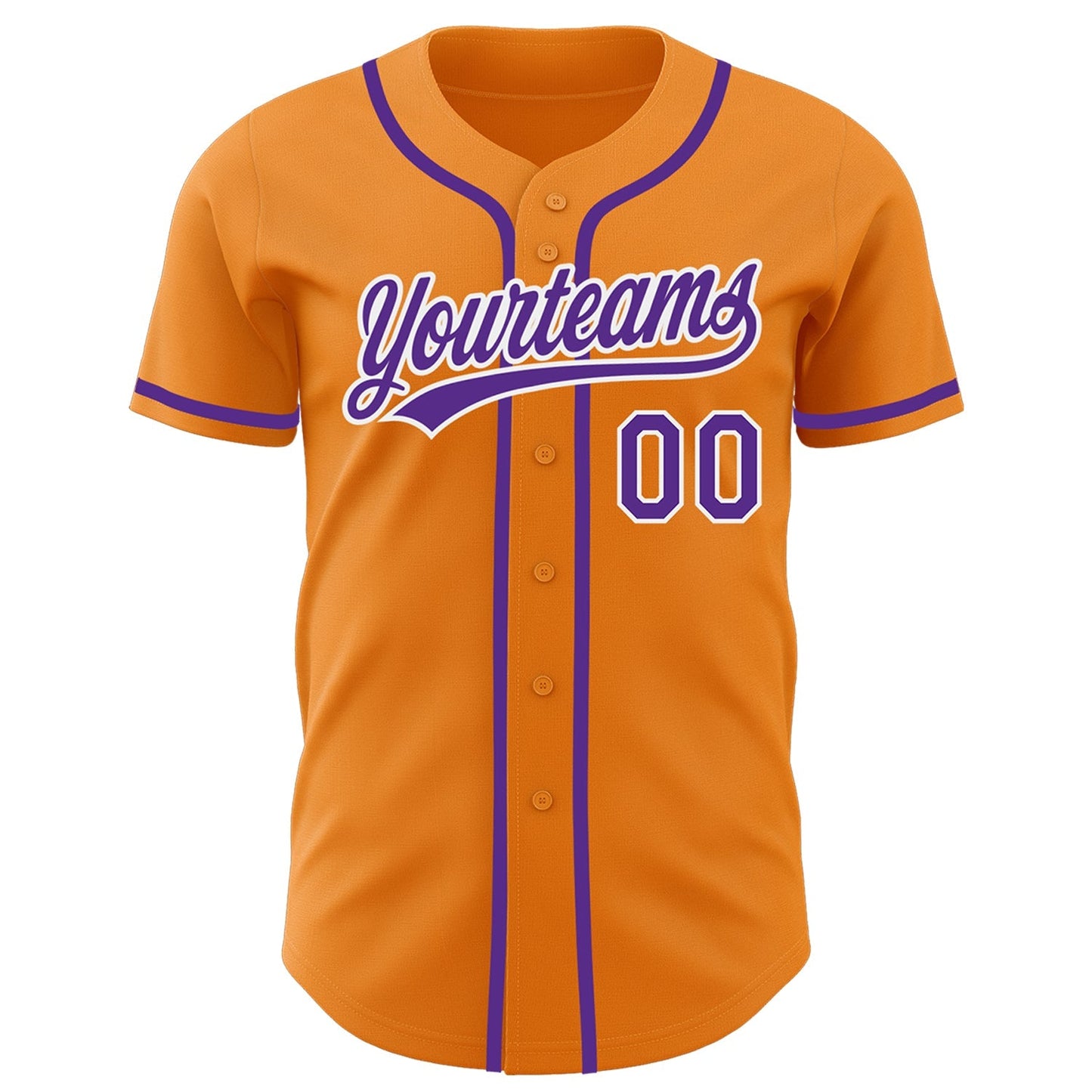 Custom Bay Orange Purple-White Authentic Baseball Jersey baseball jersey product view 2