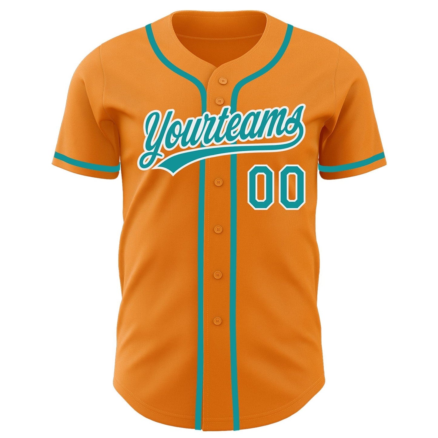 Custom Bay Orange Teal-White Authentic Baseball Jersey baseball jersey product view 2