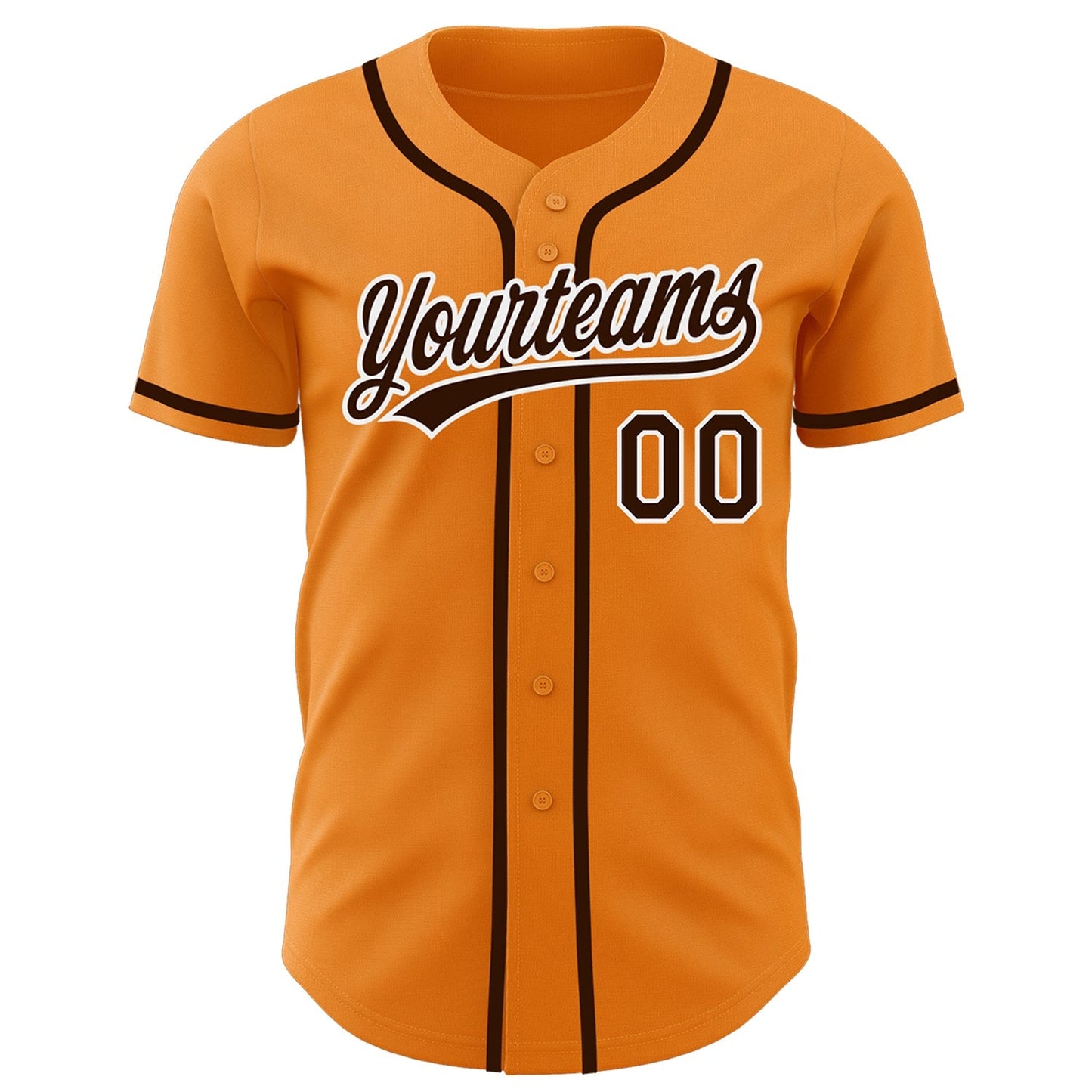 Custom Bay Orange Brown-White Authentic Baseball Jersey baseball jersey product view 2