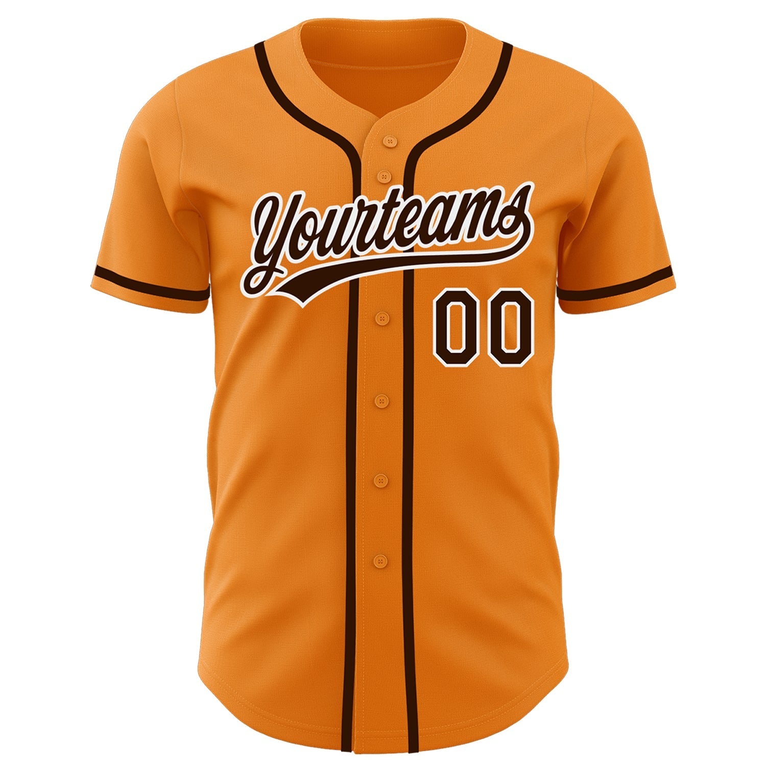 Custom Bay Orange Brown-White Authentic Baseball Jersey baseball jersey product view 2