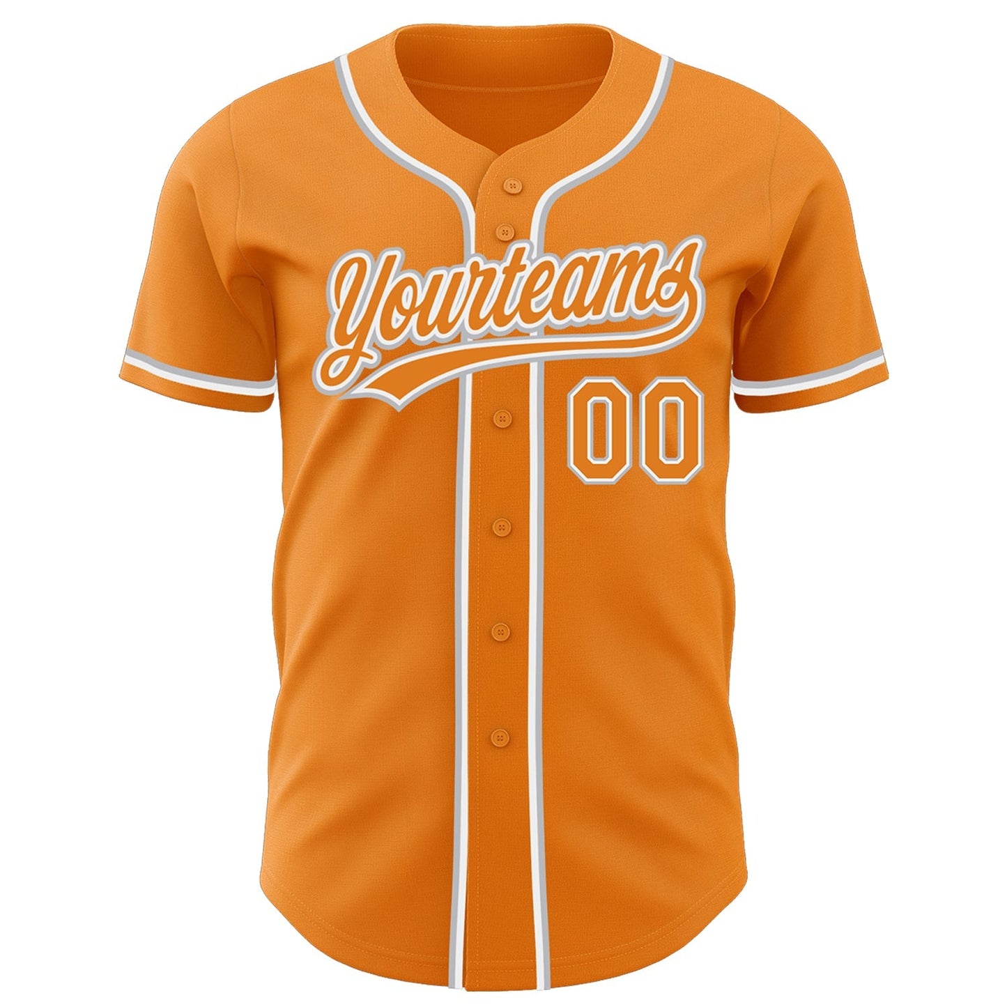 Custom Bay Orange White-Gray Authentic Baseball Jersey baseball jersey product view 3