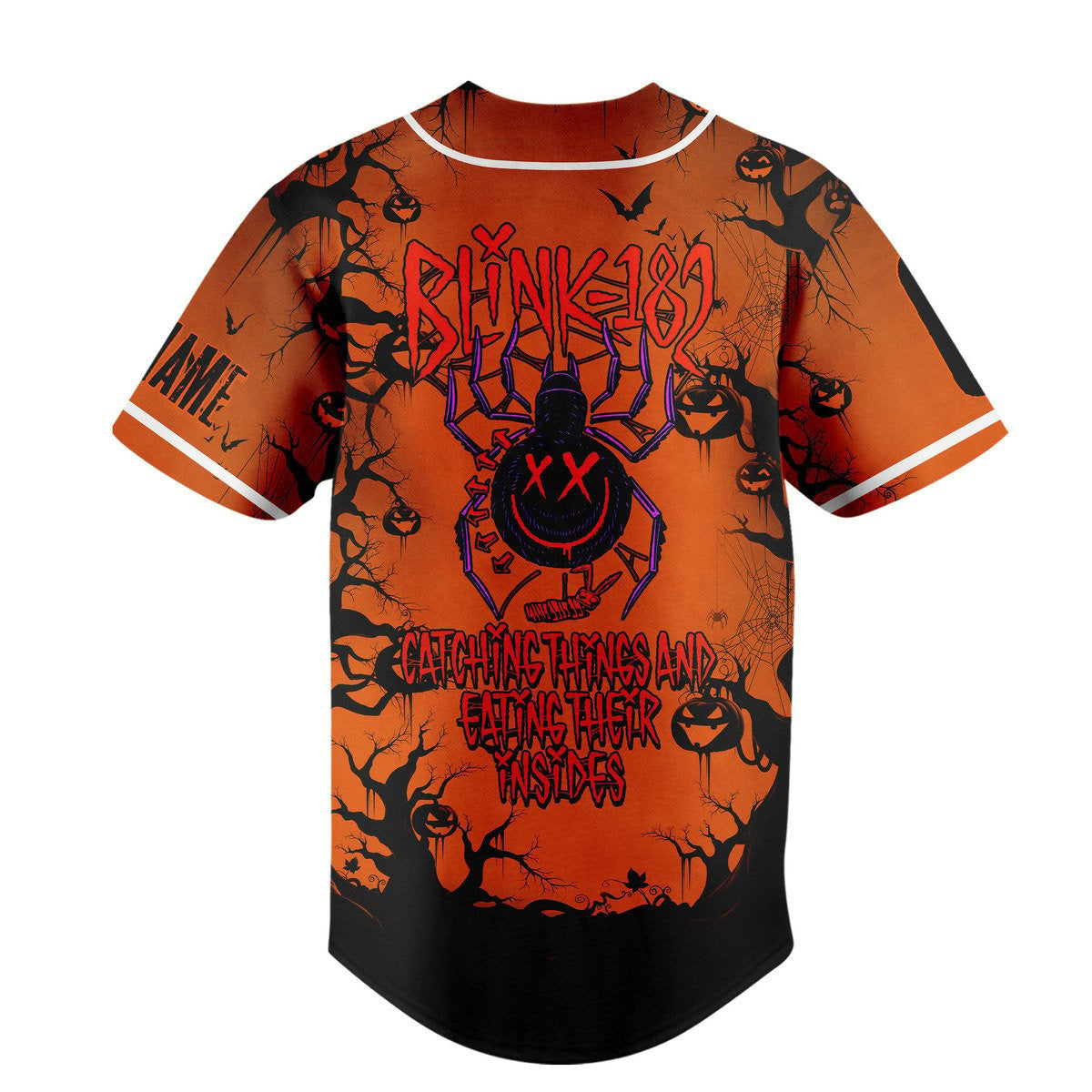 Blink 182 Catching Things And Eating Their Insides Halloween Personalized Baseball Jersey baseball jersey product view 3