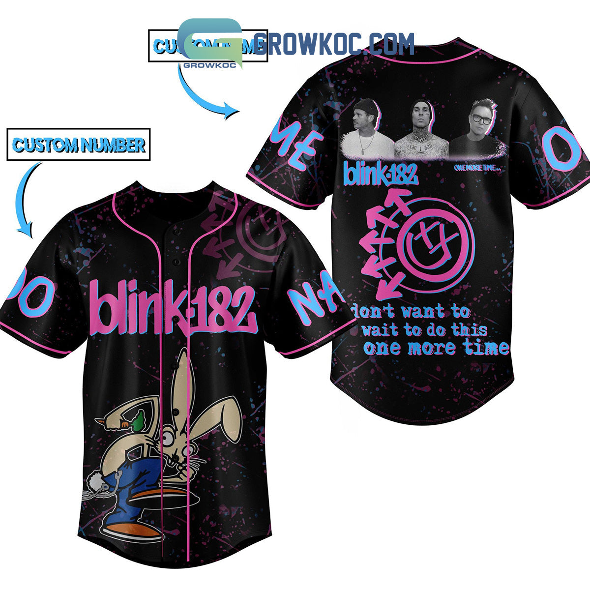 Blink 182 I Don’t Want To Wait To Do This One More Time Personalized Baseball Jersey baseball jersey product view 1