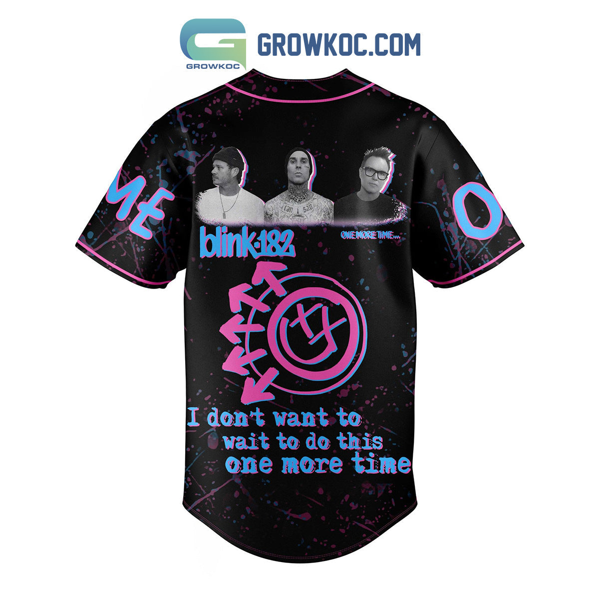 Blink 182 I Don’t Want To Wait To Do This One More Time Personalized Baseball Jersey baseball jersey product view 3