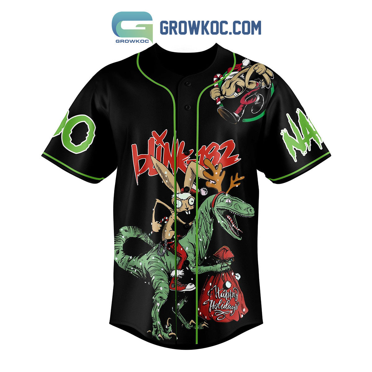 Blink 182 I Won’t Be Home For Christmas Personalized Baseball Jersey baseball jersey product view 2