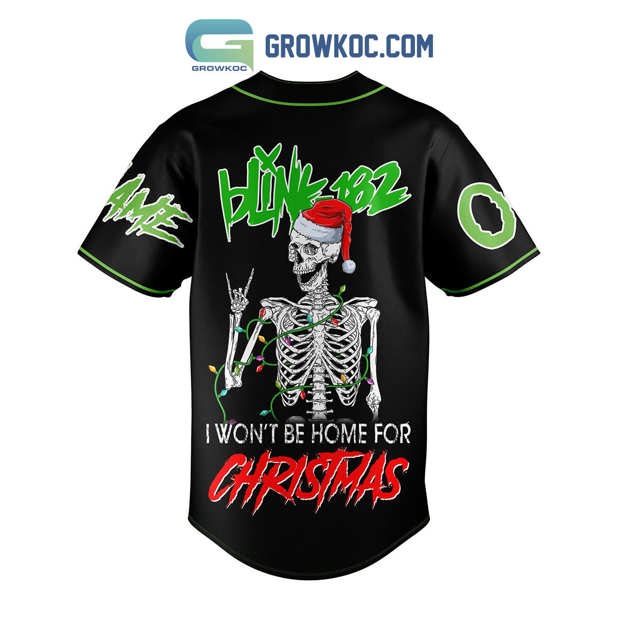 Blink 182 I Won’t Be Home For Christmas Personalized Baseball Jersey baseball jersey product view 3