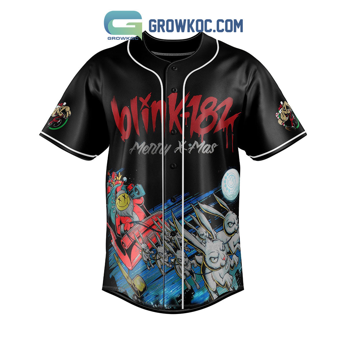 Blink 182 Merry X Mas Baseball Jersey baseball jersey product view 2