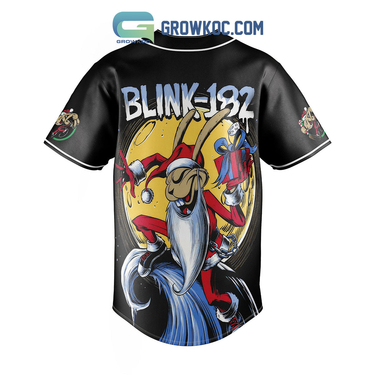 Blink 182 Merry X Mas Baseball Jersey baseball jersey product view 3