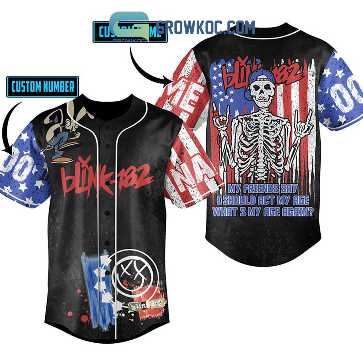 Blink 182 What Is My Age Again Personalized Baseball Jersey baseball jersey product view 1