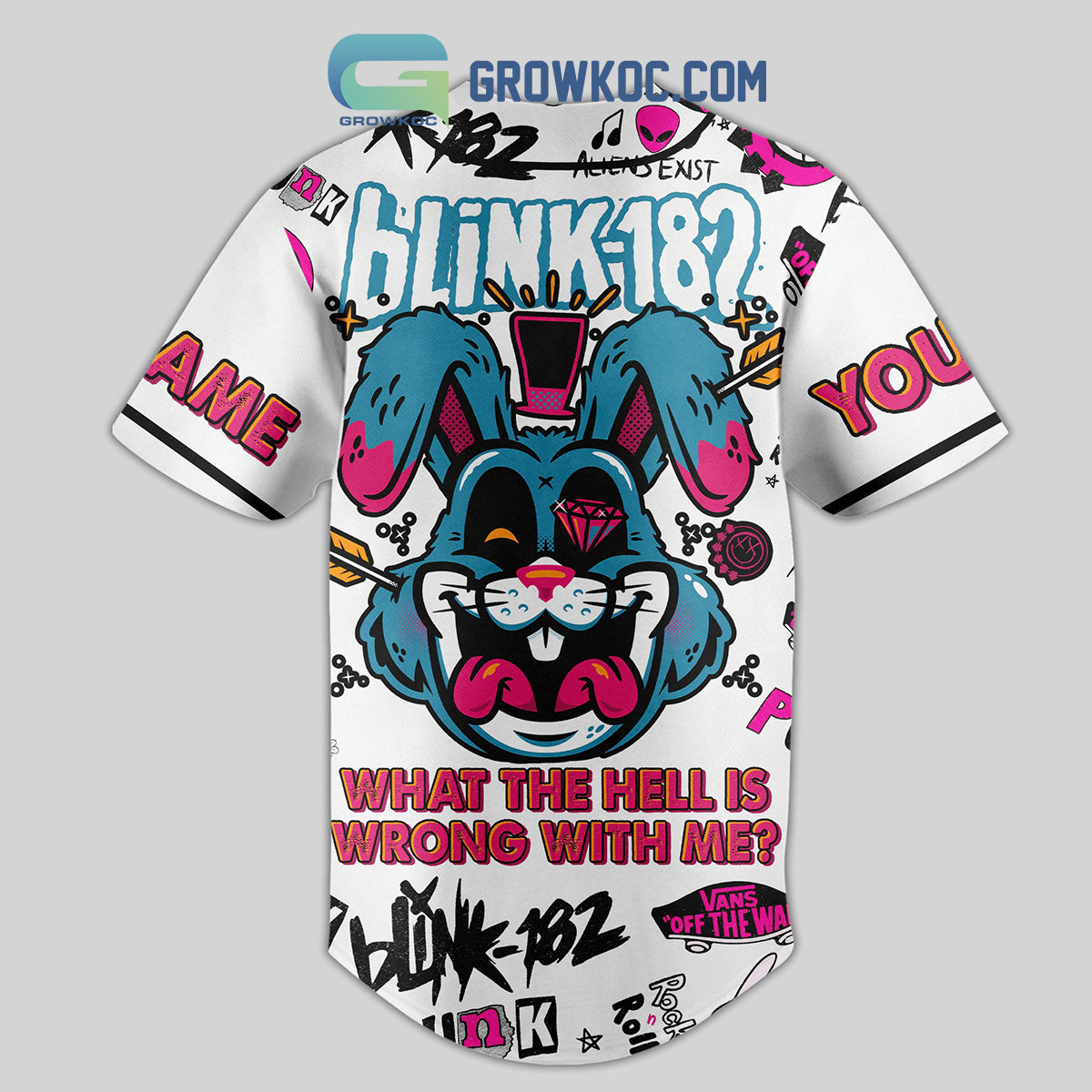 Blink 182 What The Hell Is Wrong With Me Personalized Baseball Jersey baseball jersey product view 1