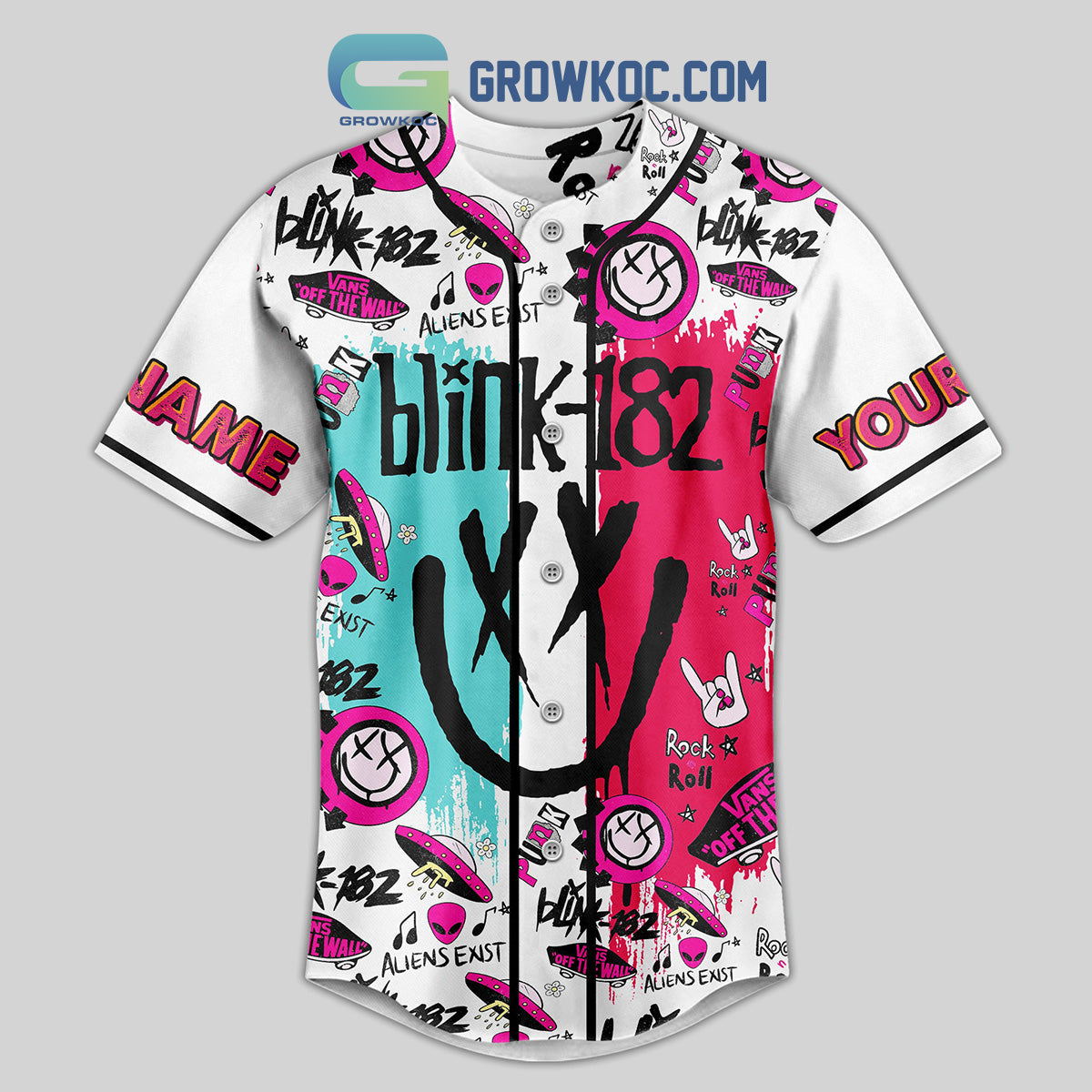Blink 182 What The Hell Is Wrong With Me Personalized Baseball Jersey baseball jersey product view 3