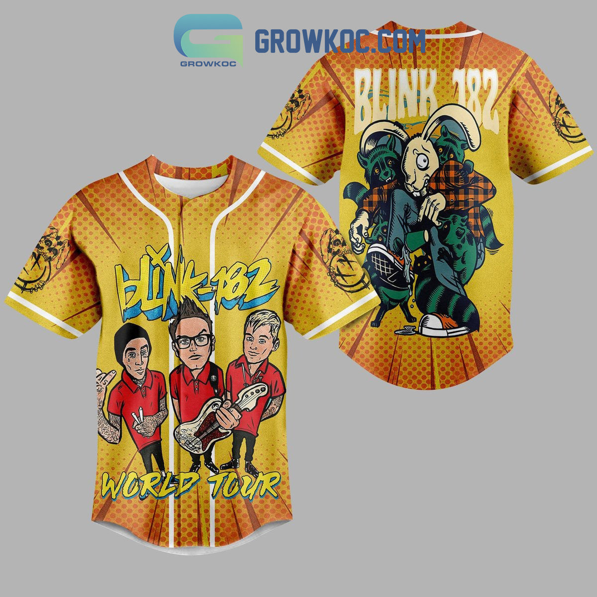 Blink 182 World Tour Baseball Jersey baseball jersey product view 1