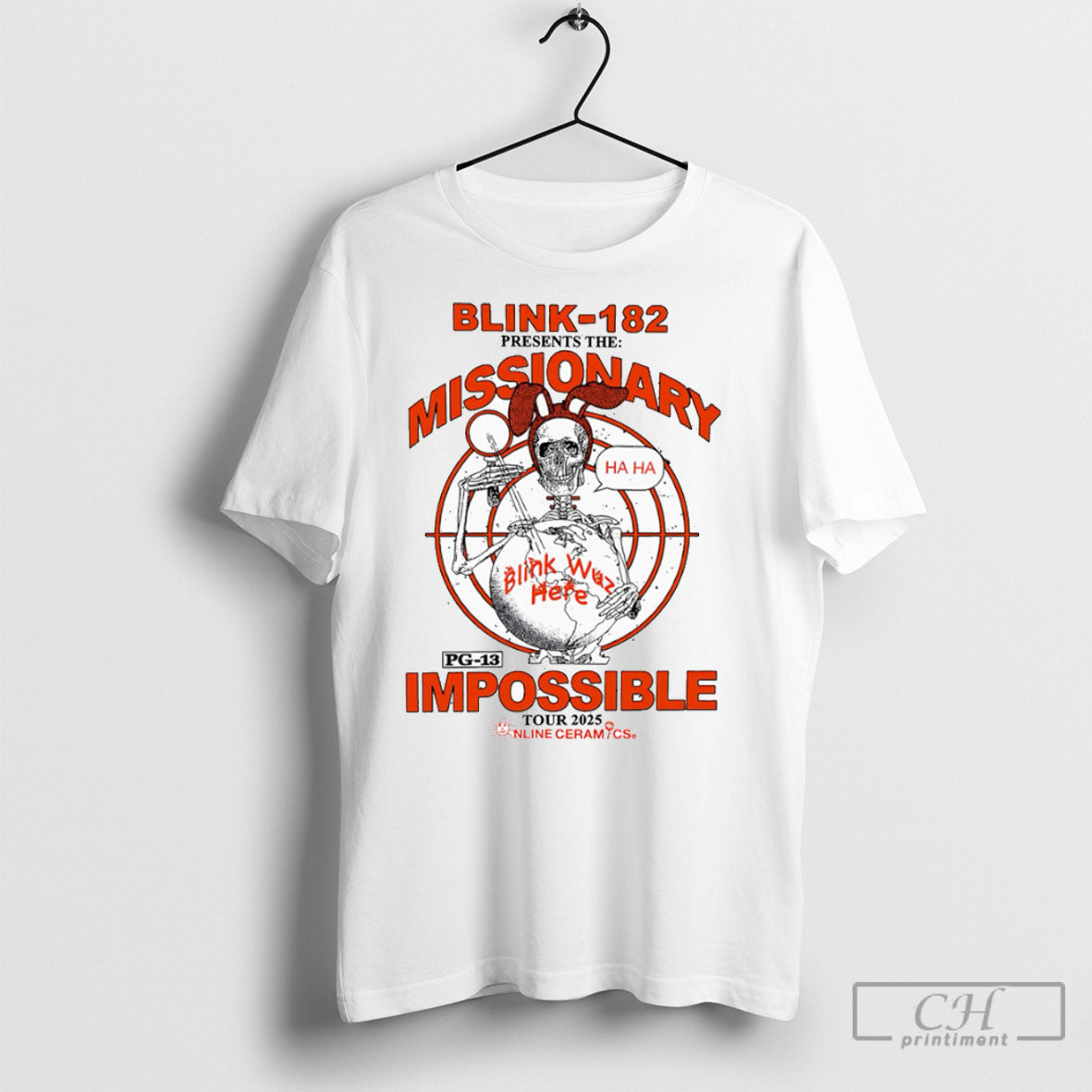 Blink 182 Missionary Impossible Tour 2025 Shirt Tee Unisex T-shirt, Sweatshirt, Hoodie, Long Sleeve Tee - T-Shirt, Sweatshirt, Hoodie