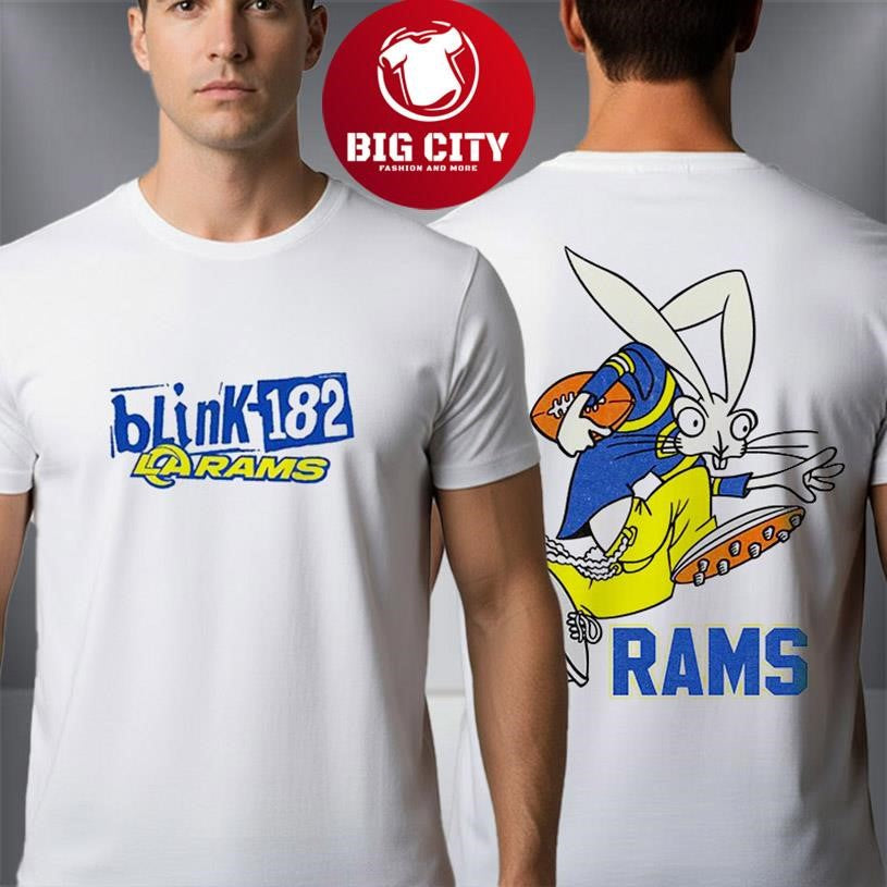 Blink-182 x LA Rams Wide Receiver Collab Two Sided Shirt Unisex T-shirt, Sweatshirt, Hoodie, Long Sleeve Tee - T-Shirt, Sweatshirt, Hoodie