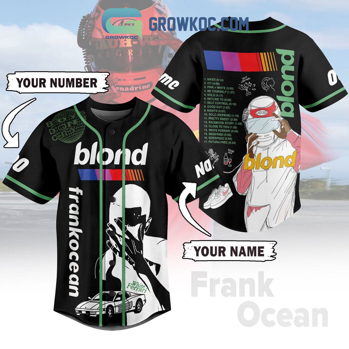 Blond Frankocean Personalized Baseball Jersey baseball jersey product view 1