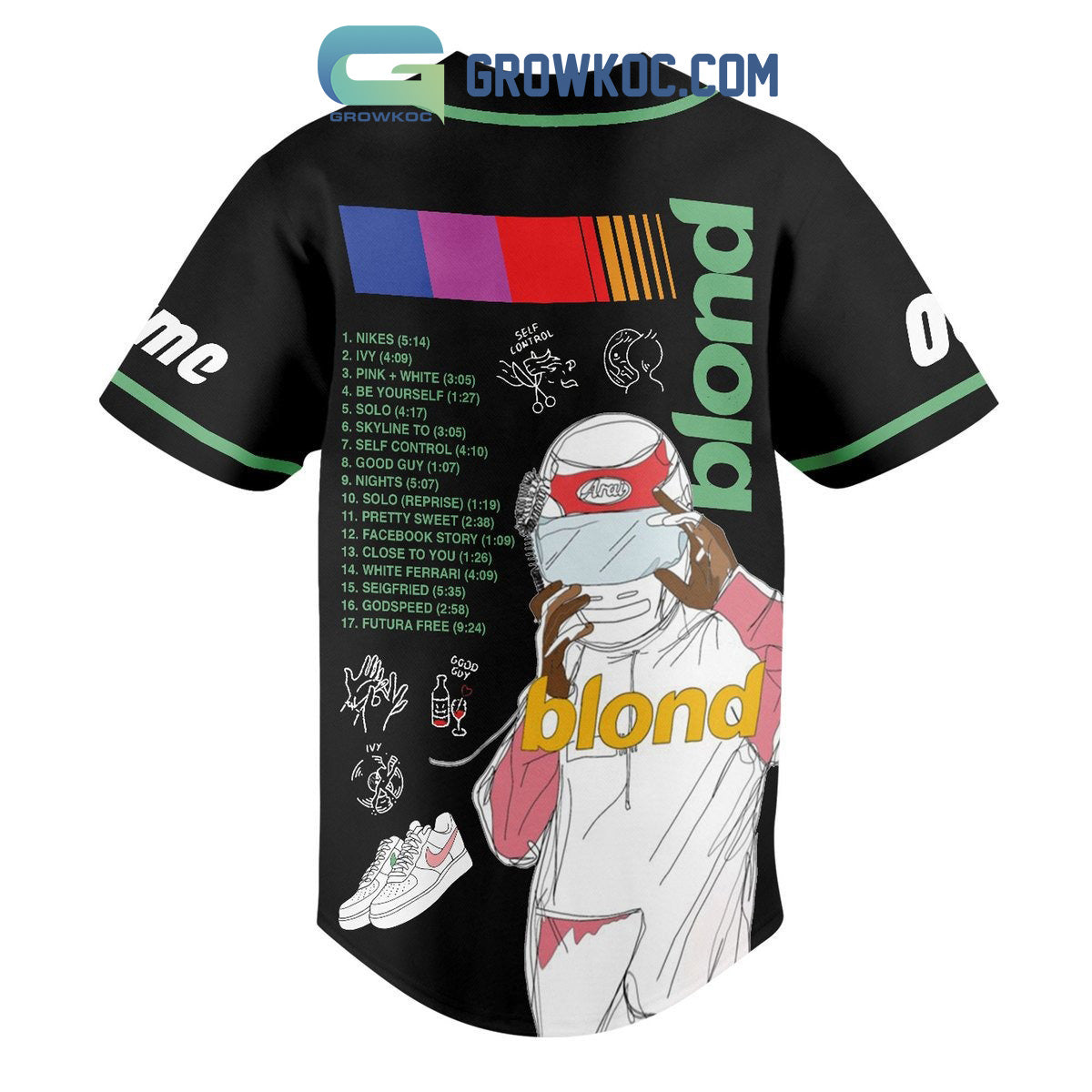 Blond Frankocean Personalized Baseball Jersey baseball jersey product view 3