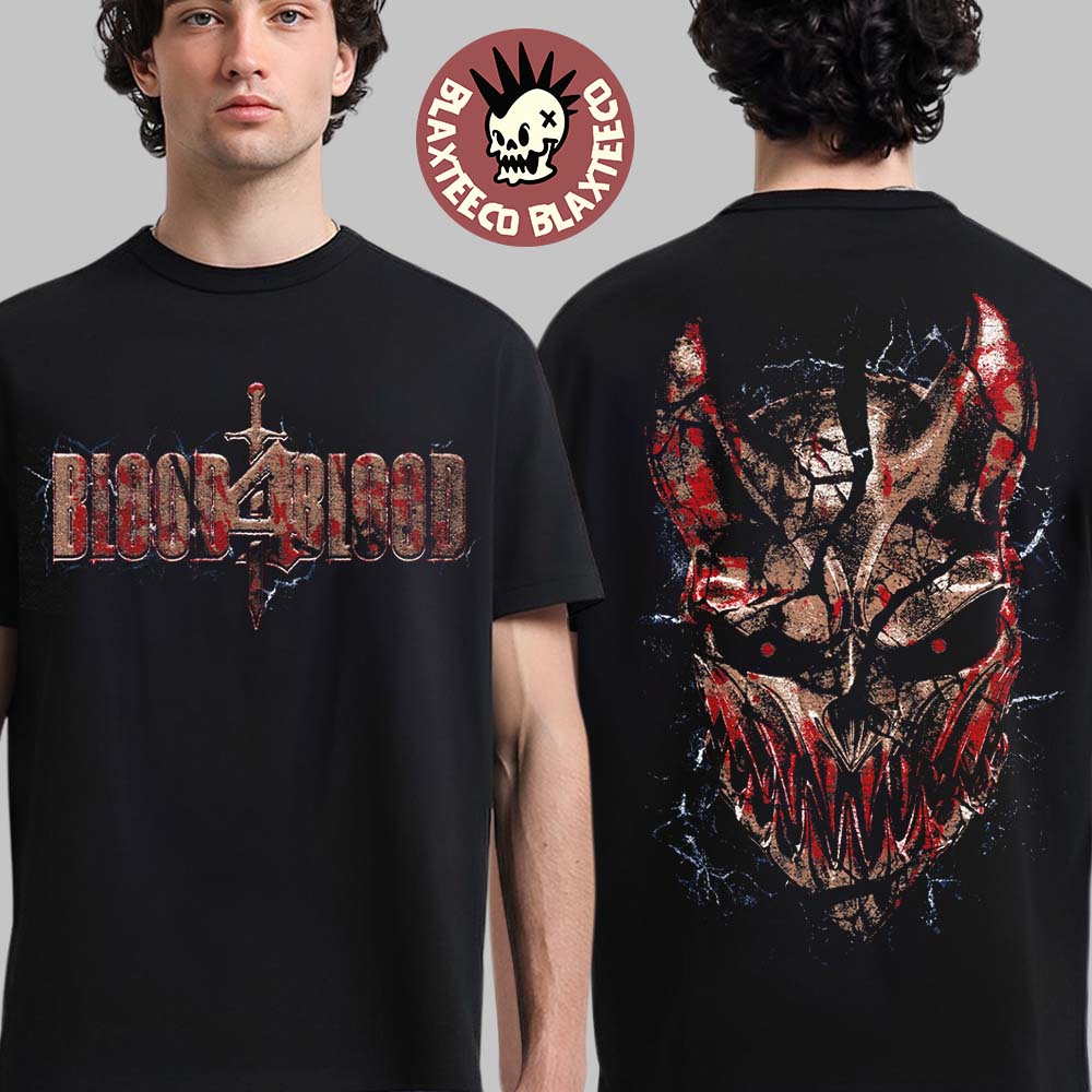 Blood4Blood Event Merch In Daytona Beach Florida On May 6 2026 Shattered Logo And Mask T-Shirt - T-Shirt, Sweatshirt, Hoodie
