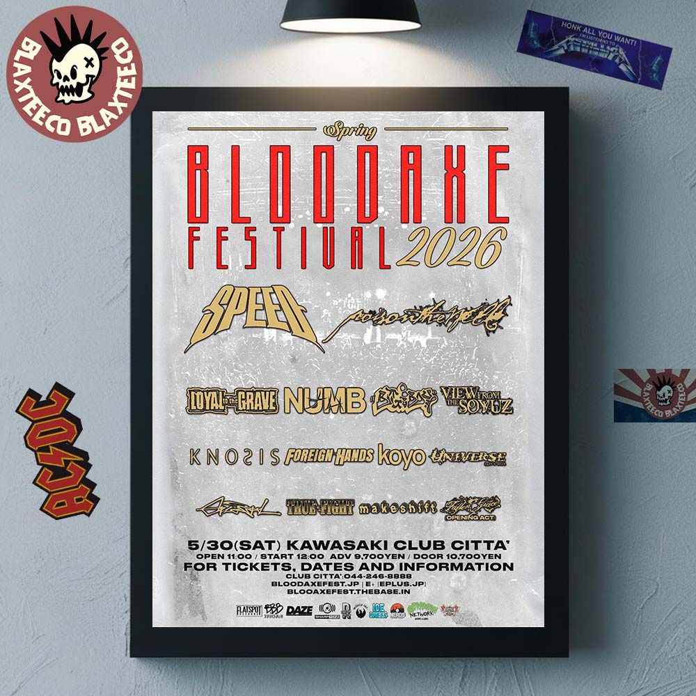 Bloodaxe Festival Spring 2026 Full Lineup In Japan At Kawasaki Club Citta Home Decor Poster Canvas - T-Shirt, Sweatshirt, Hoodie