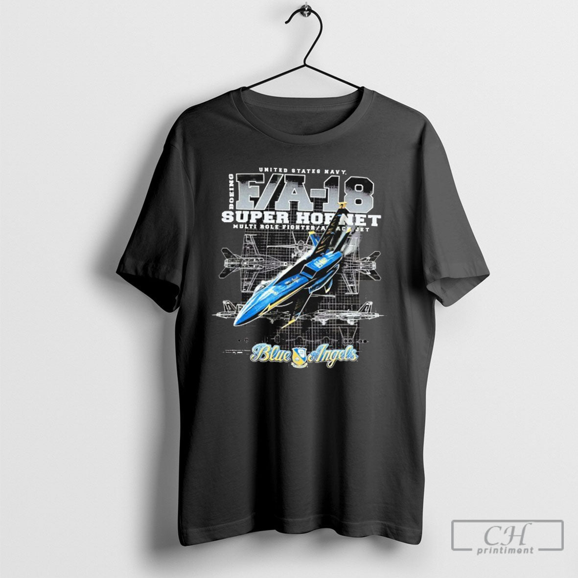 Blue Angels Us Navy F A 18 Super Hornet Multi Role Fighter Attack Jet Schematic Unisex T-shirt, Sweatshirt, Hoodie, Long Sleeve Tee - T-Shirt, Sweatshirt, Hoodie