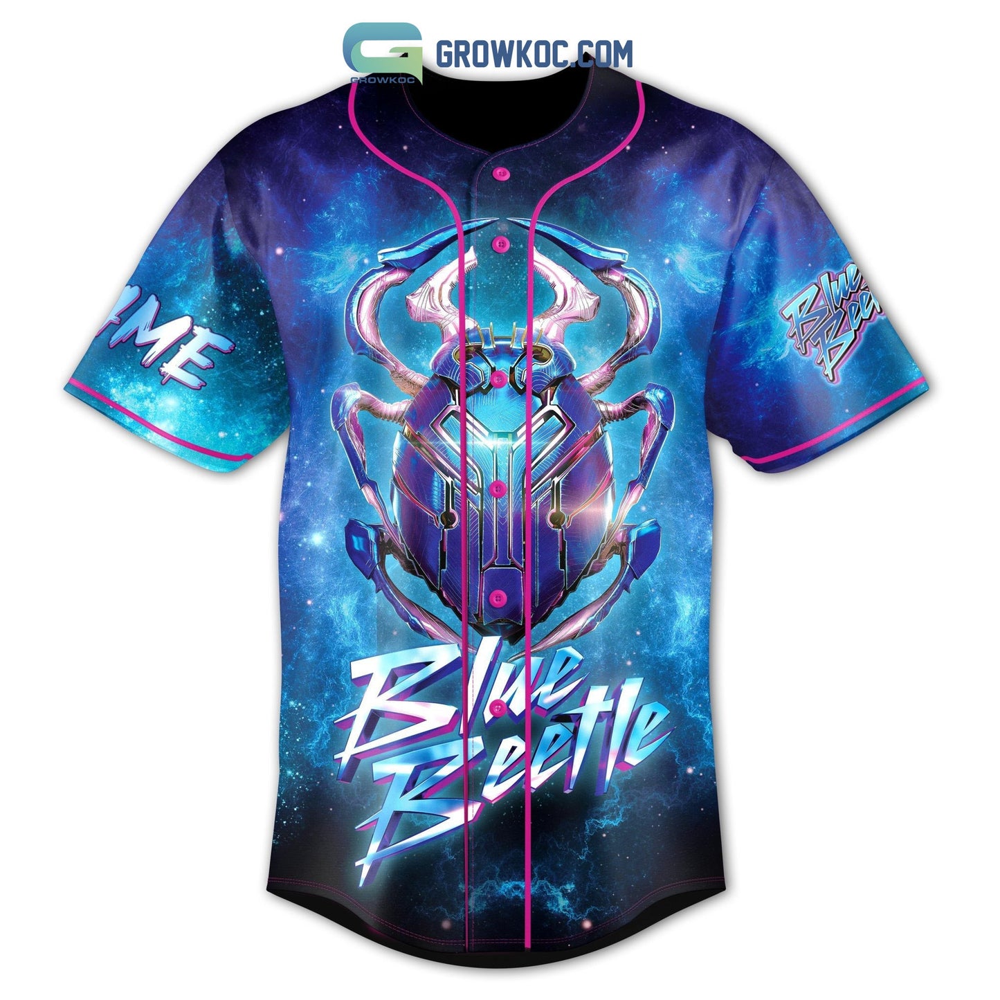 Blue Beetle Hese Are My Rules No One Hurts Innocent People Personalized Baseball Jersey baseball jersey product view 2