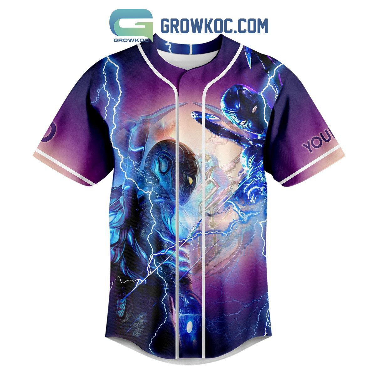 Blue Beetle My Family That’s What Makes Me Strong Personalized Baseball Jersey baseball jersey product view 2