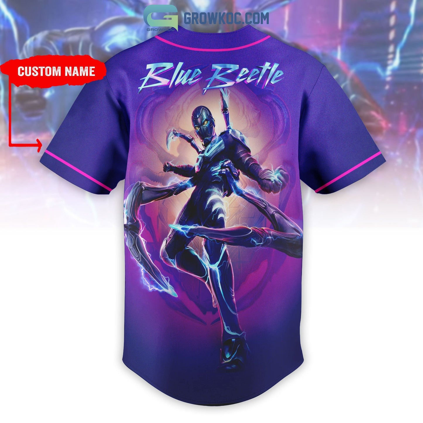 Blue Beetle Personalized Baseball Jersey baseball jersey product view 3