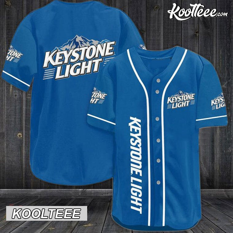 Blue Keystone Light Baseball Jersey baseball jersey product view 1