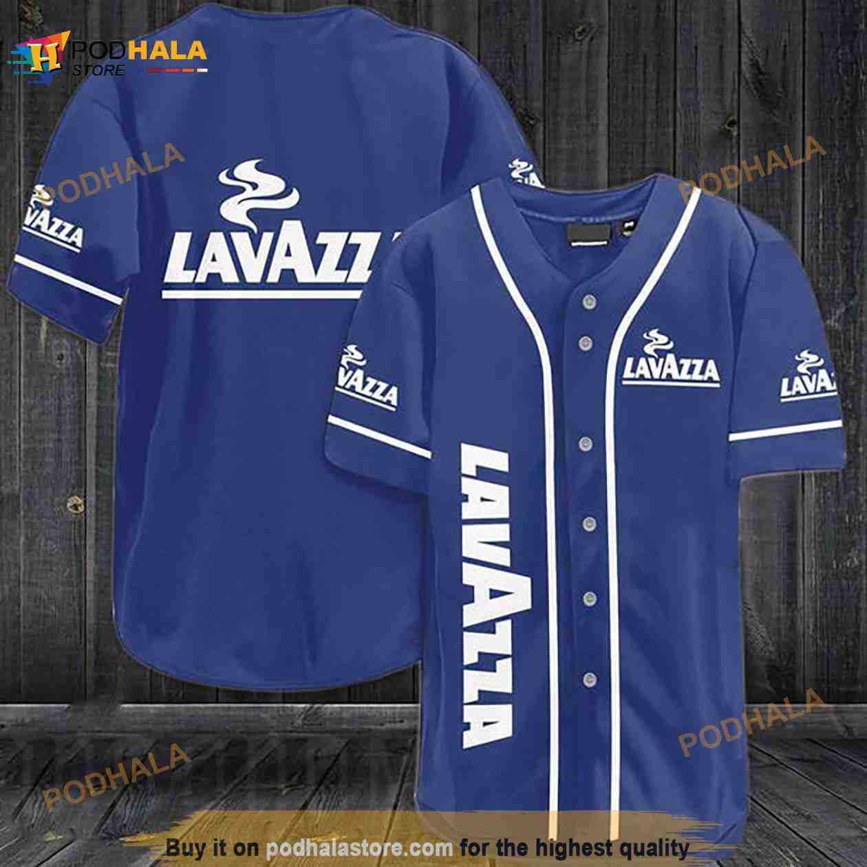 Blue Lavazza Coffee 3D Baseball Jersey baseball jersey product view 1