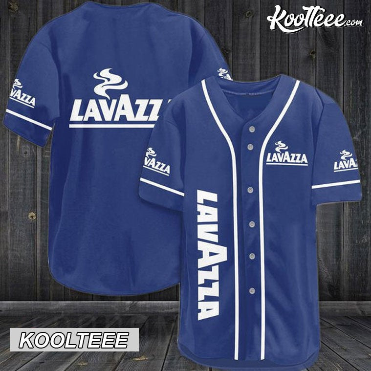 Blue Lavazza Coffee Baseball Jersey baseball jersey product view 1