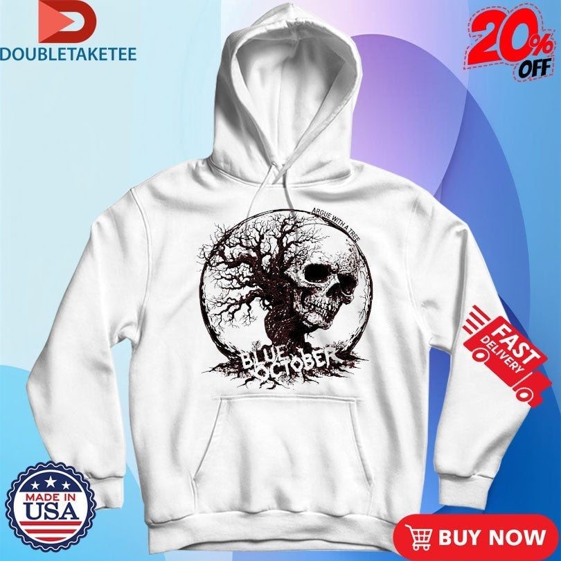 Blue October Argue With A Tree Skull - Adult & Kids T-Shirts, Sweatshirts & Hoodies apparel design preview 2