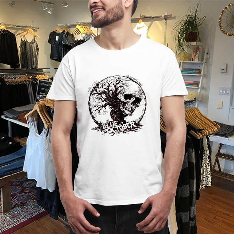 Blue October Argue With A Tree Skull - Adult & Kids T-Shirts, Sweatshirts & Hoodies apparel design preview 4