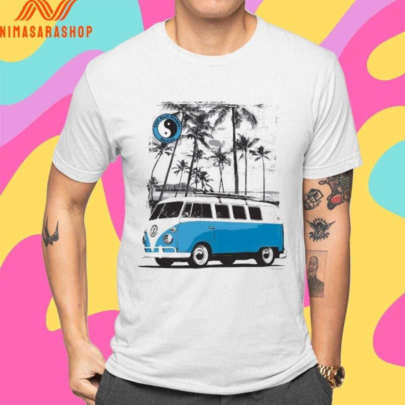 Blue Scenic Bus Volkswagen - Adult & Kids T-Shirts, Sweatshirts & Hoodies apparel design preview 4