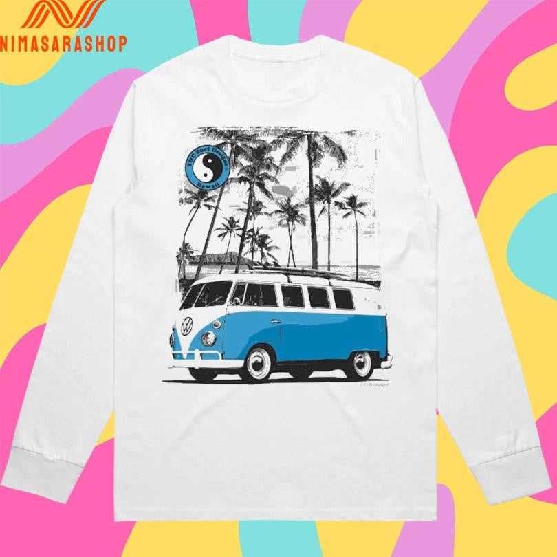 Blue Scenic Bus Volkswagen - Adult & Kids T-Shirts, Sweatshirts & Hoodies apparel design preview 3