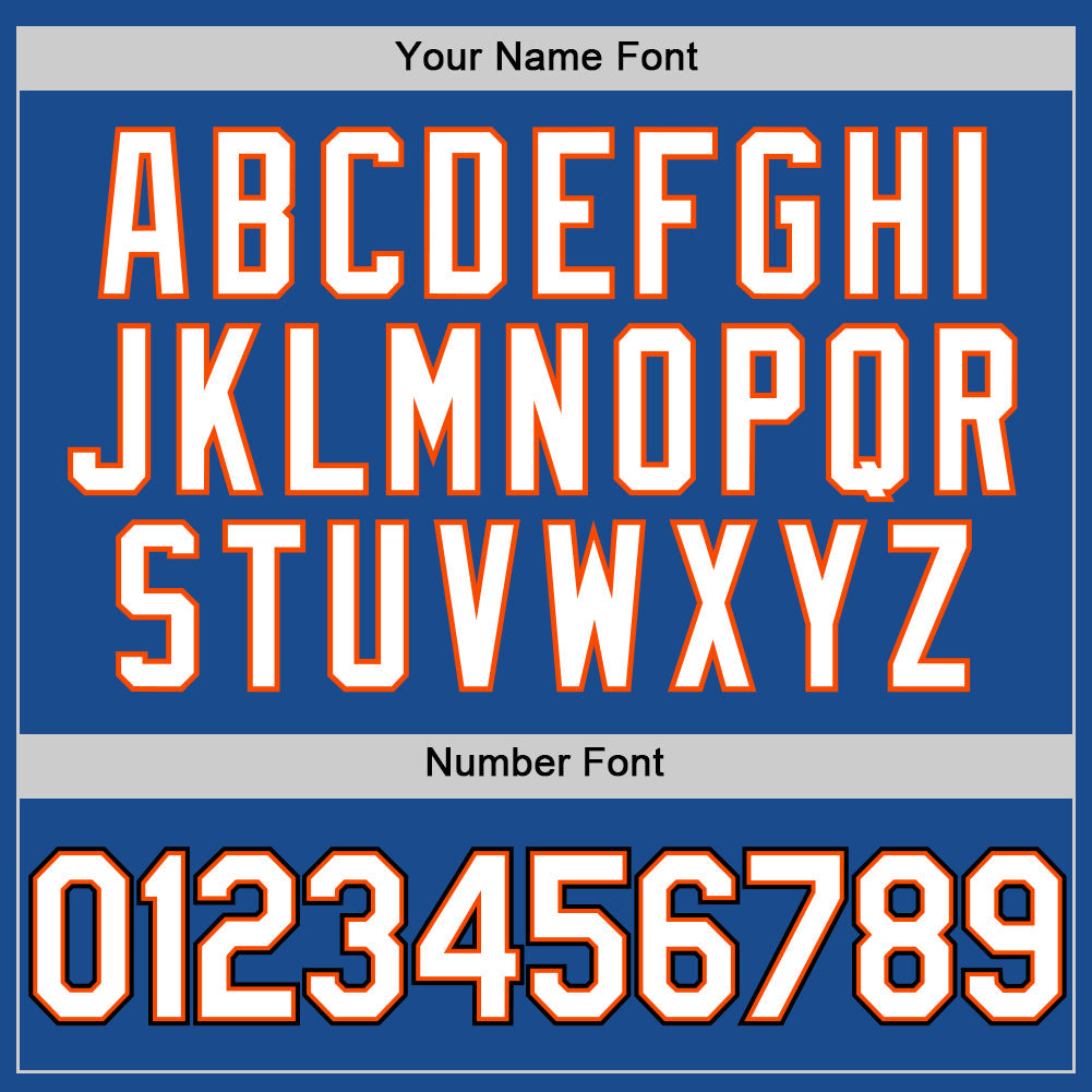 Custom Blue Orange-Black Authentic Throwback Baseball Jersey baseball jersey product view 5