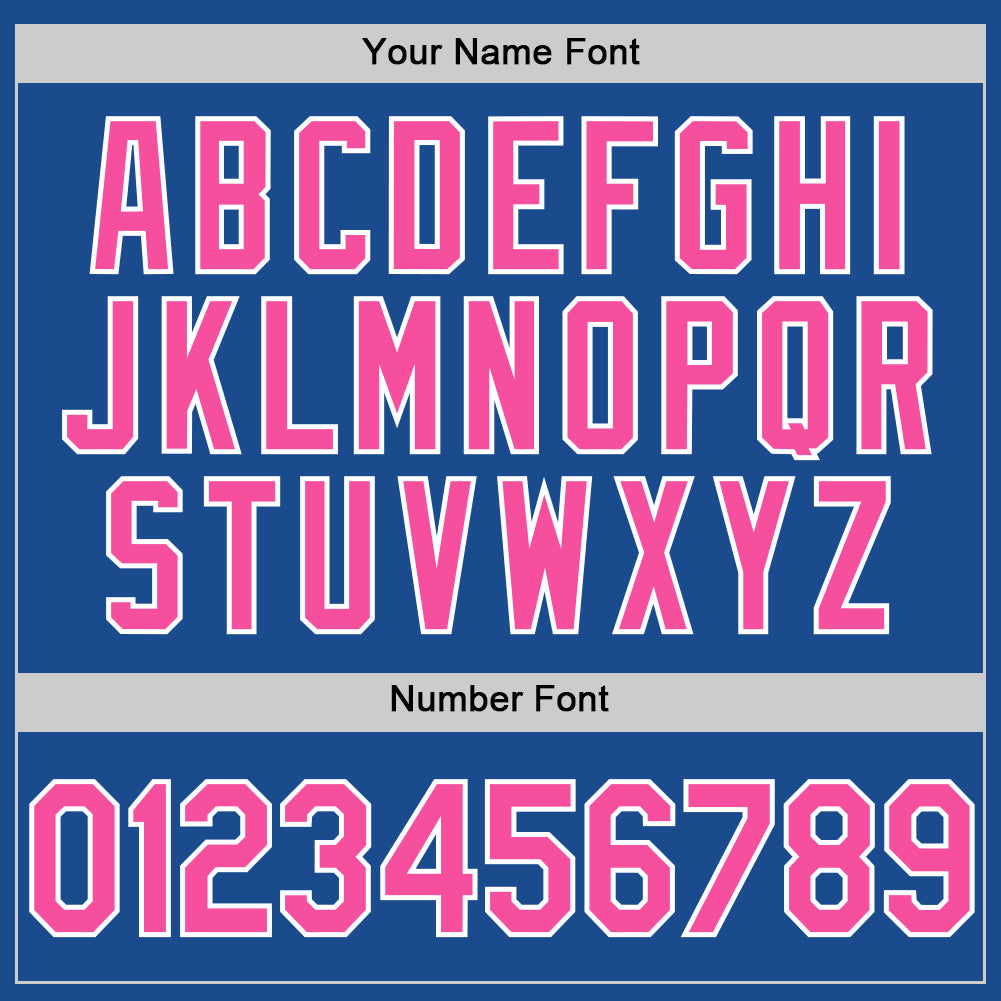 Custom Blue Pink-White Authentic Throwback Baseball Jersey baseball jersey product view 5