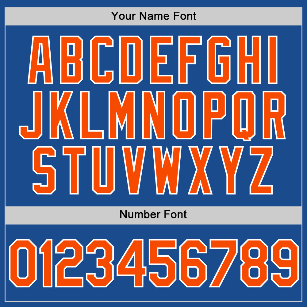 Custom Blue Orange-White Authentic Throwback Baseball Jersey baseball jersey product view 5