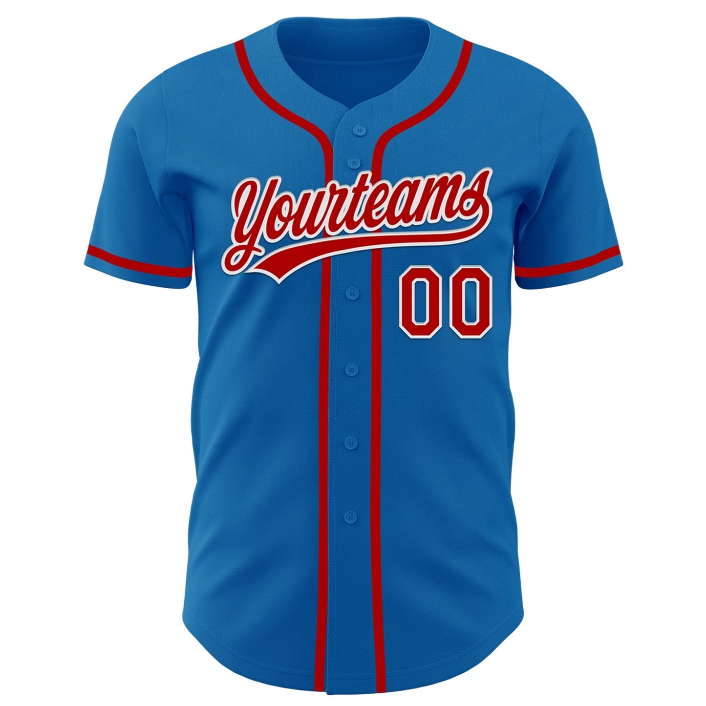 Custom Blue Red-White Authentic Baseball Jersey baseball jersey product view 2