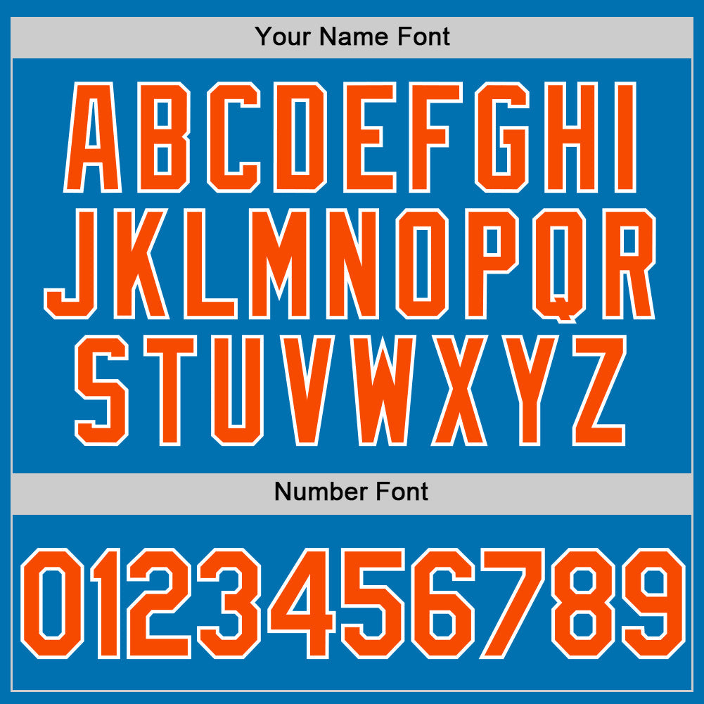 Custom Blue Orange-White Authentic Baseball Jersey baseball jersey product view 5