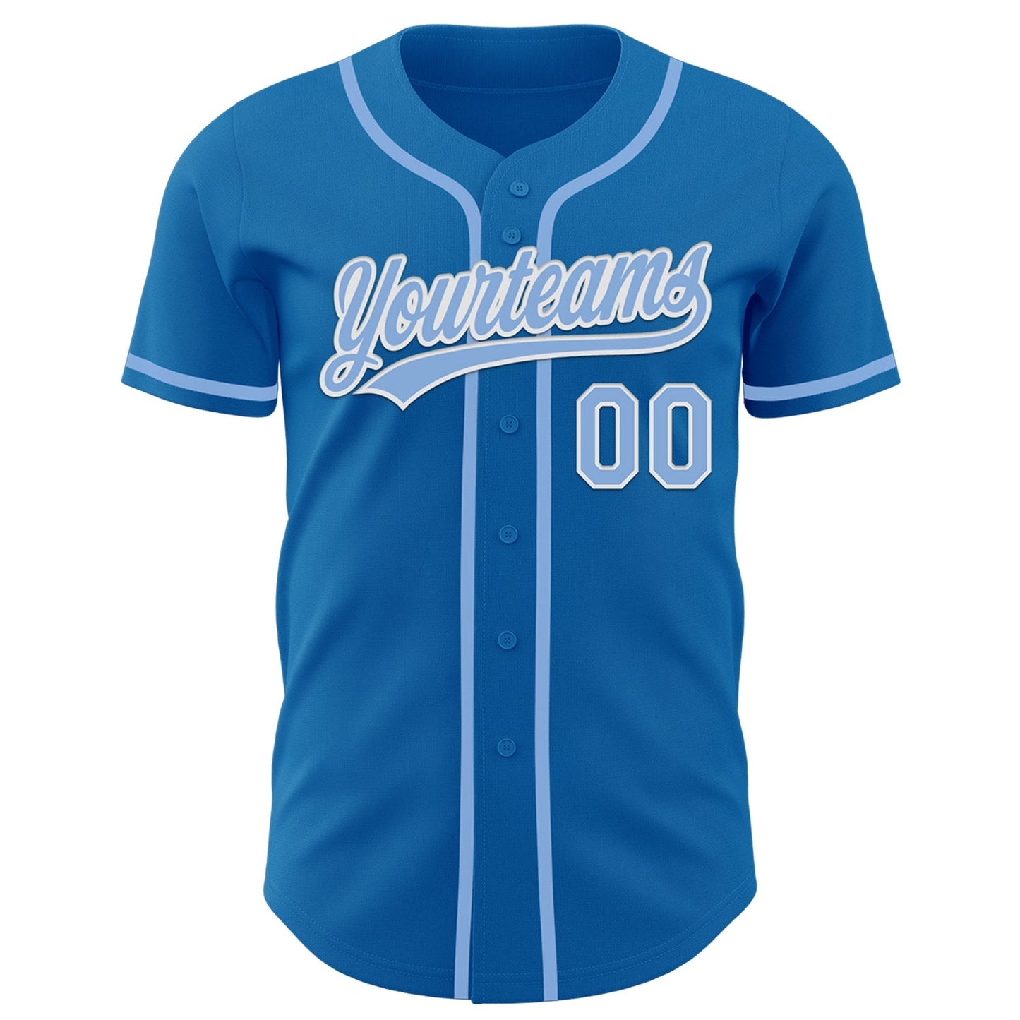 Custom Blue Light Blue-White Authentic Baseball Jersey baseball jersey product view 2