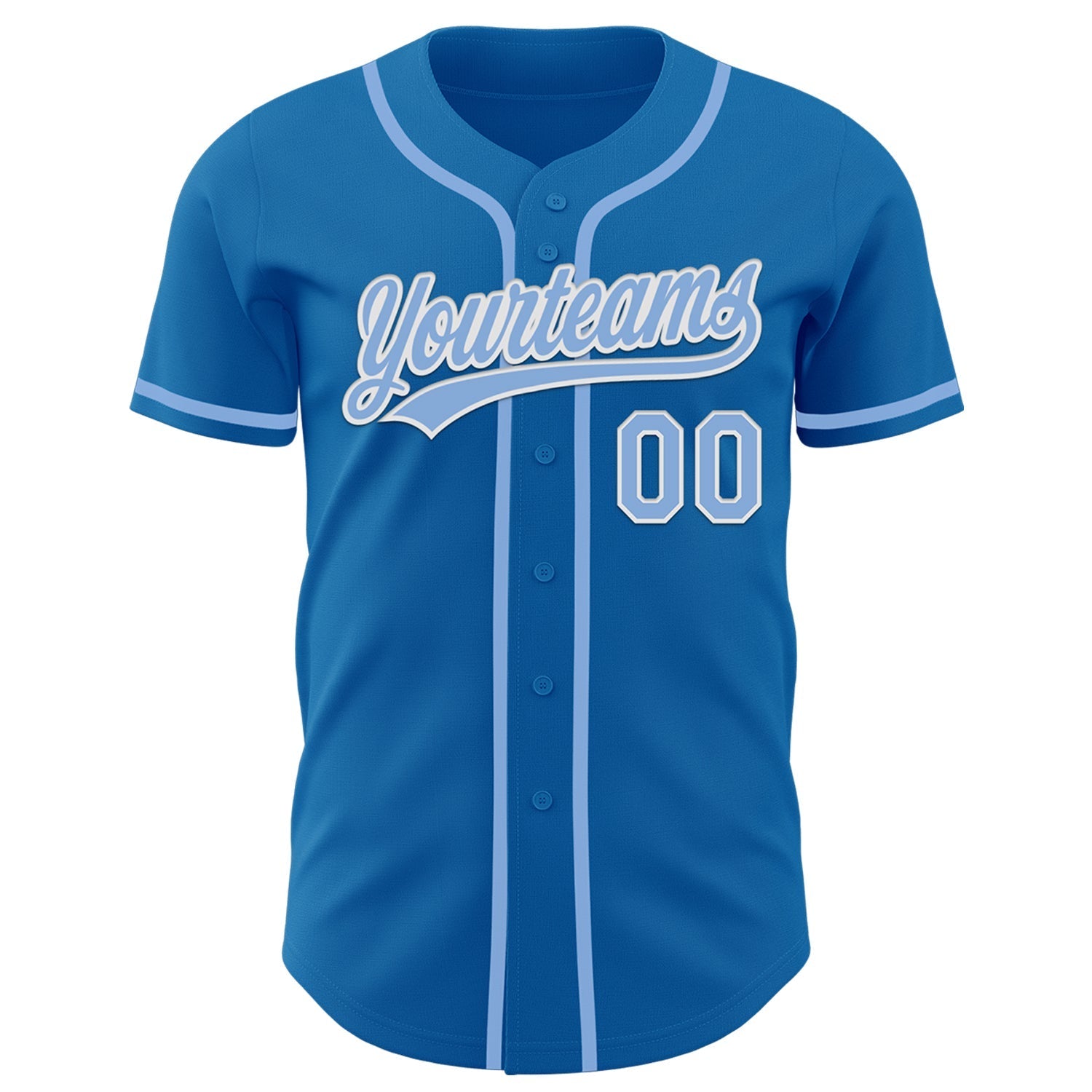 Custom Blue Light Blue-White Authentic Baseball Jersey baseball jersey product view 2