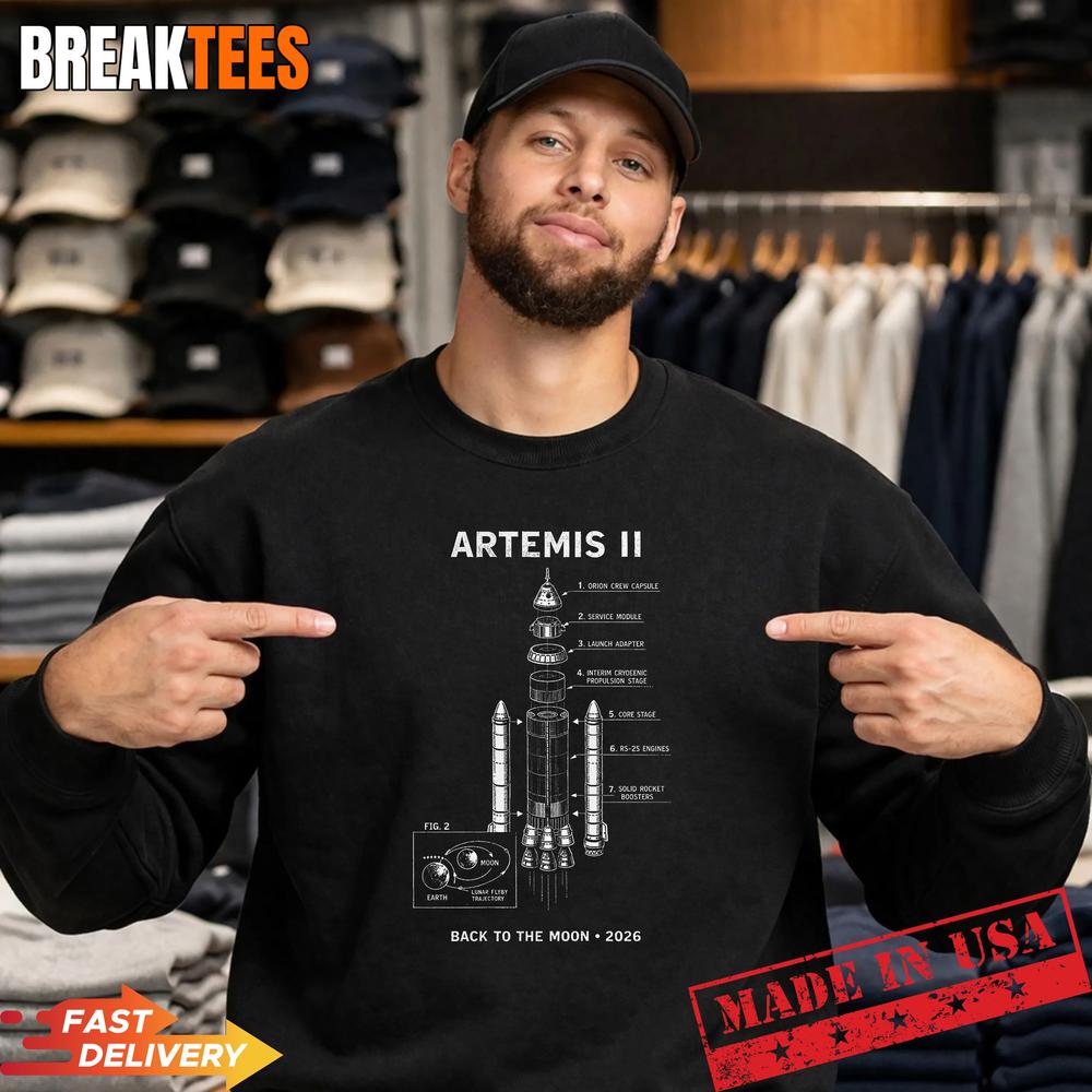Blueprint Space Rocket Launch Mission to The Moon - Adult & Kids T-Shirts, Sweatshirts & Hoodies apparel design preview 4