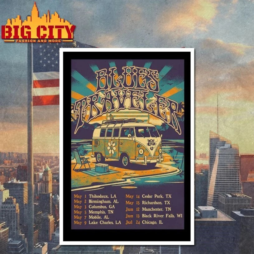 Blues Traveler Summer Tour 2026 Poster - Adult & Kids T-Shirts, Sweatshirts & Hoodies apparel design preview 4