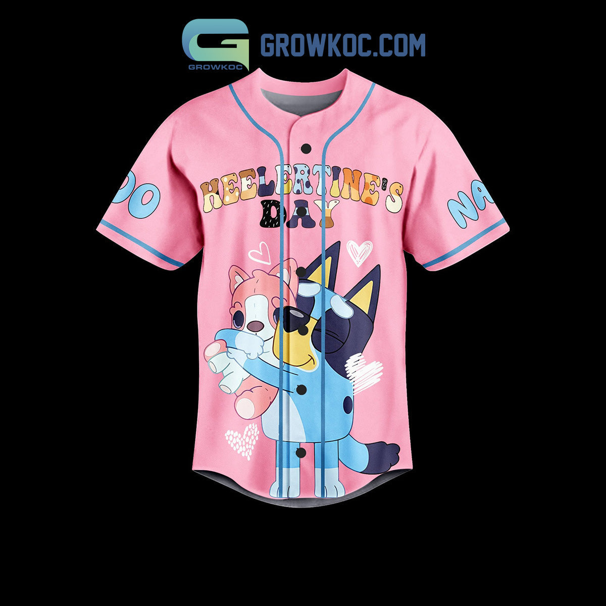 Bluey The Heeler Family Personalized Baseball Jersey baseball jersey product view 3